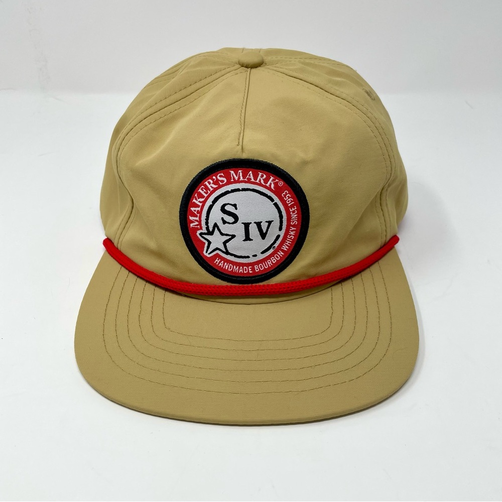 Beige Rope-Trim Baseball Cap